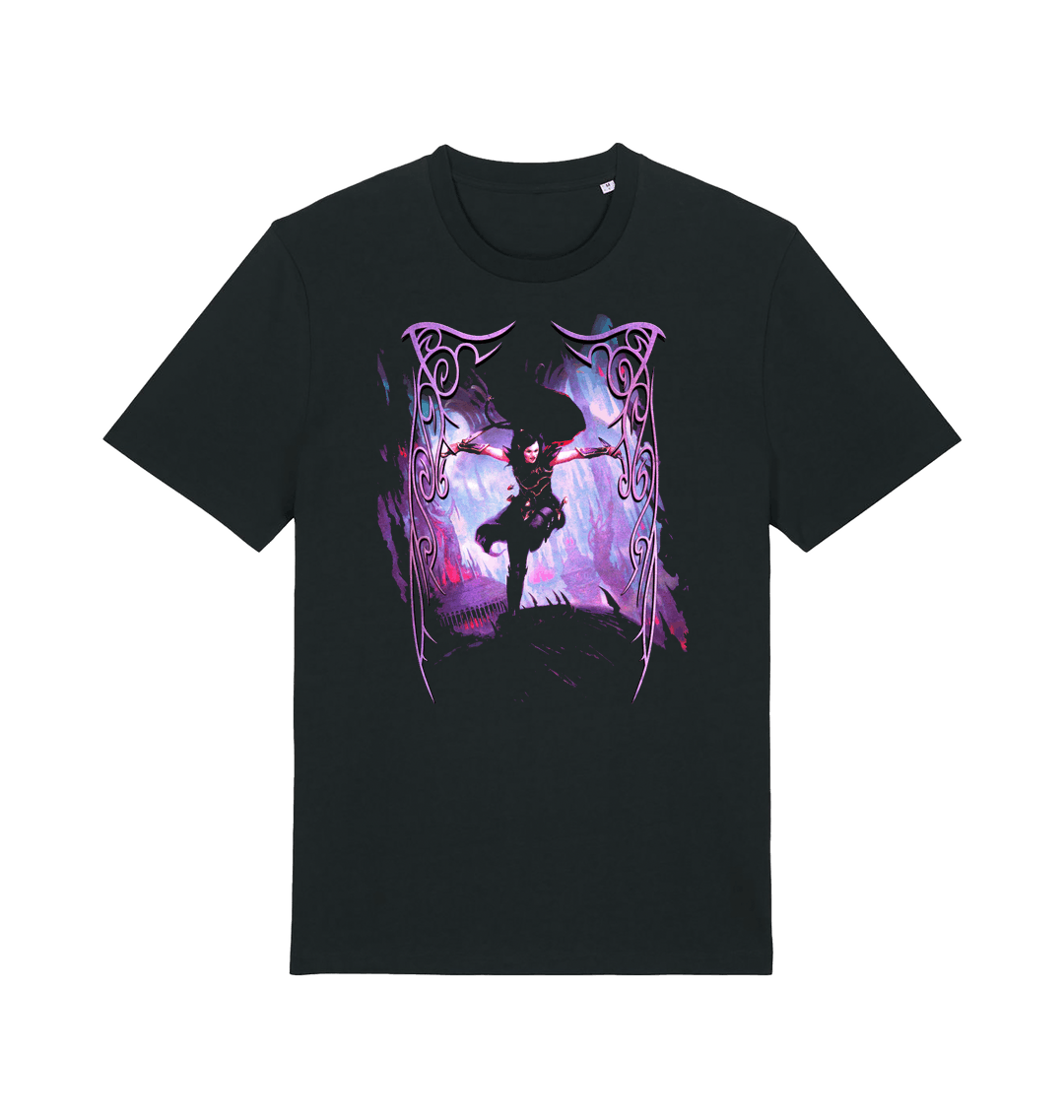 Black Printed T-shirt Front